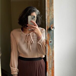 Adrianna papell Women's Cream Blouse and brown skirt